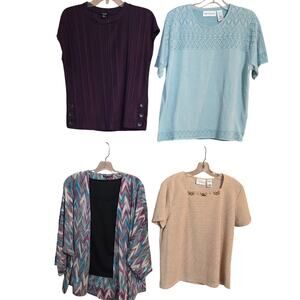 Women's Medium 8 10 Tops Shirts Blouses Sweaters Wholesale Bulk Lot of 4 M